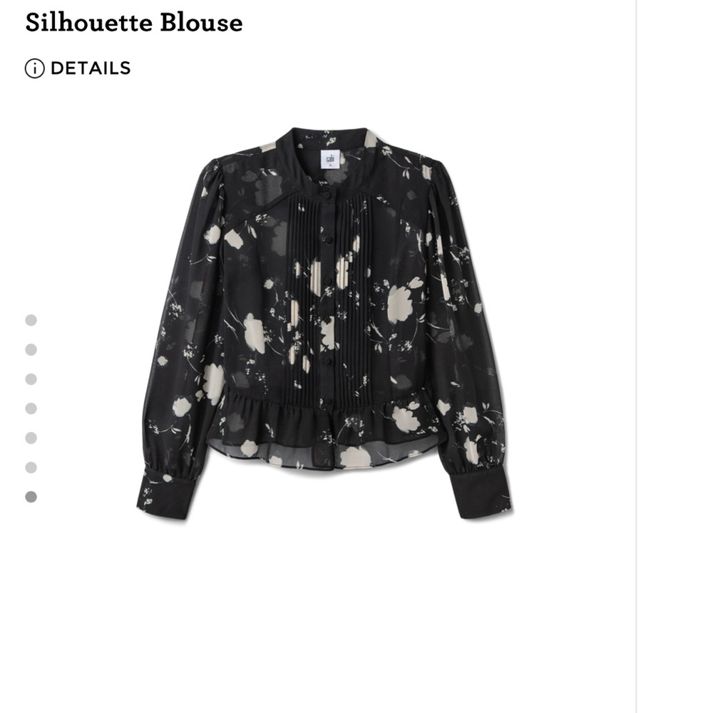 CAbi Women's Black and White Silhouette Blouse